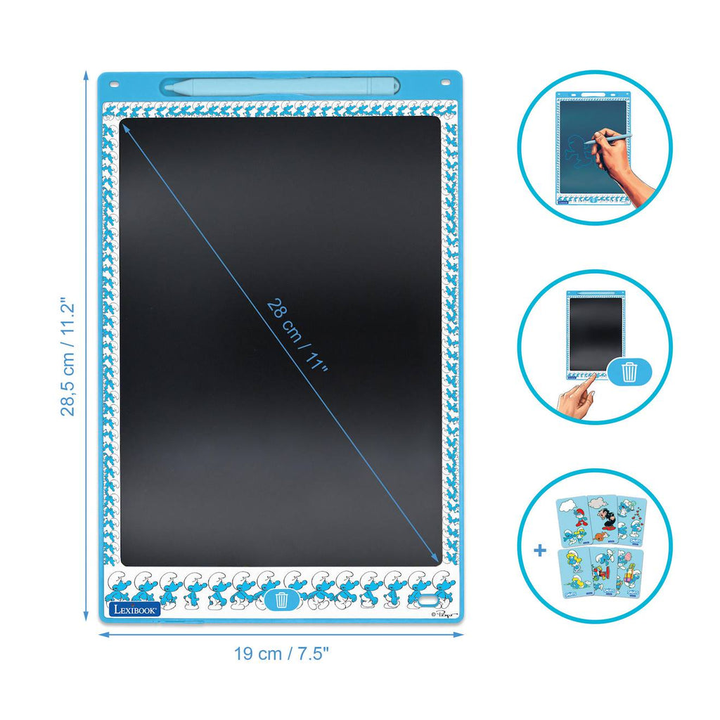 Tablette à dessins électronique multicolore schtroumpfs bleu