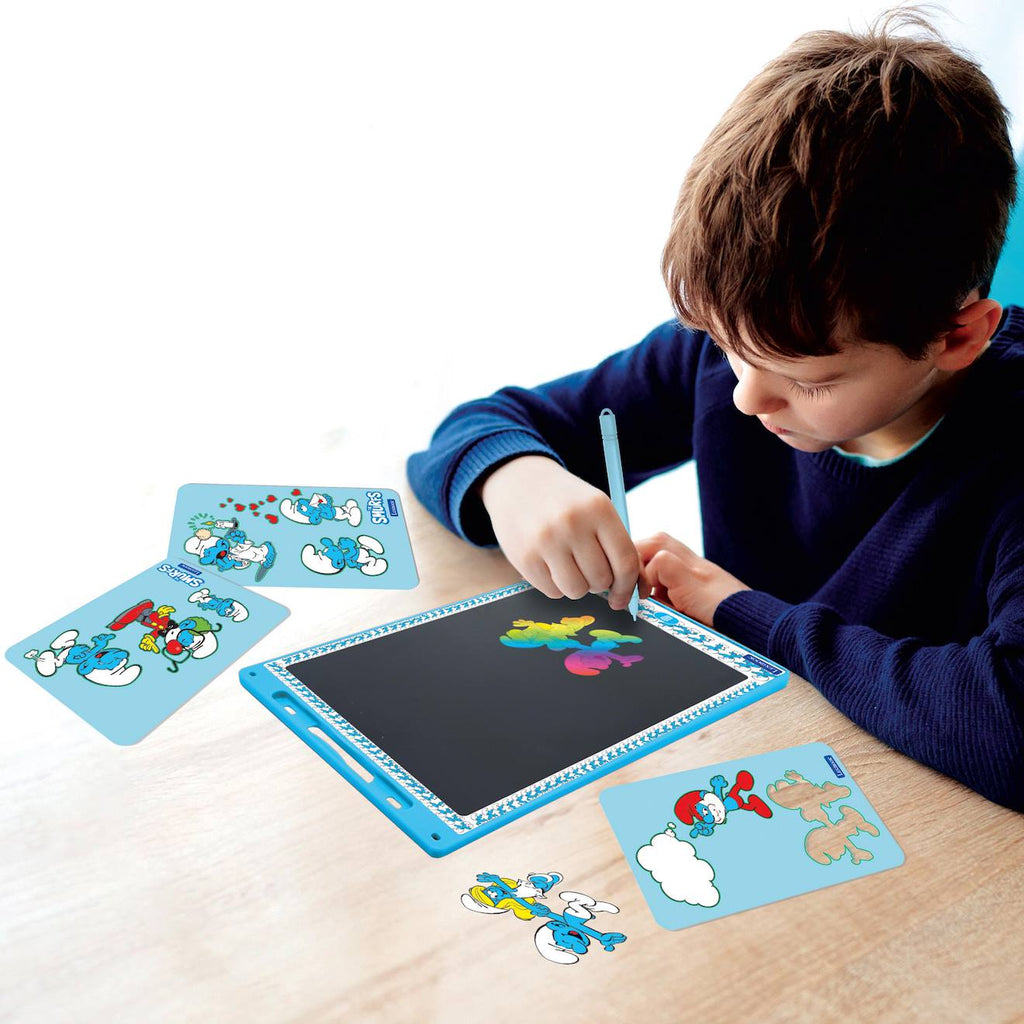 Tablette à dessins électronique multicolore schtroumpfs bleu