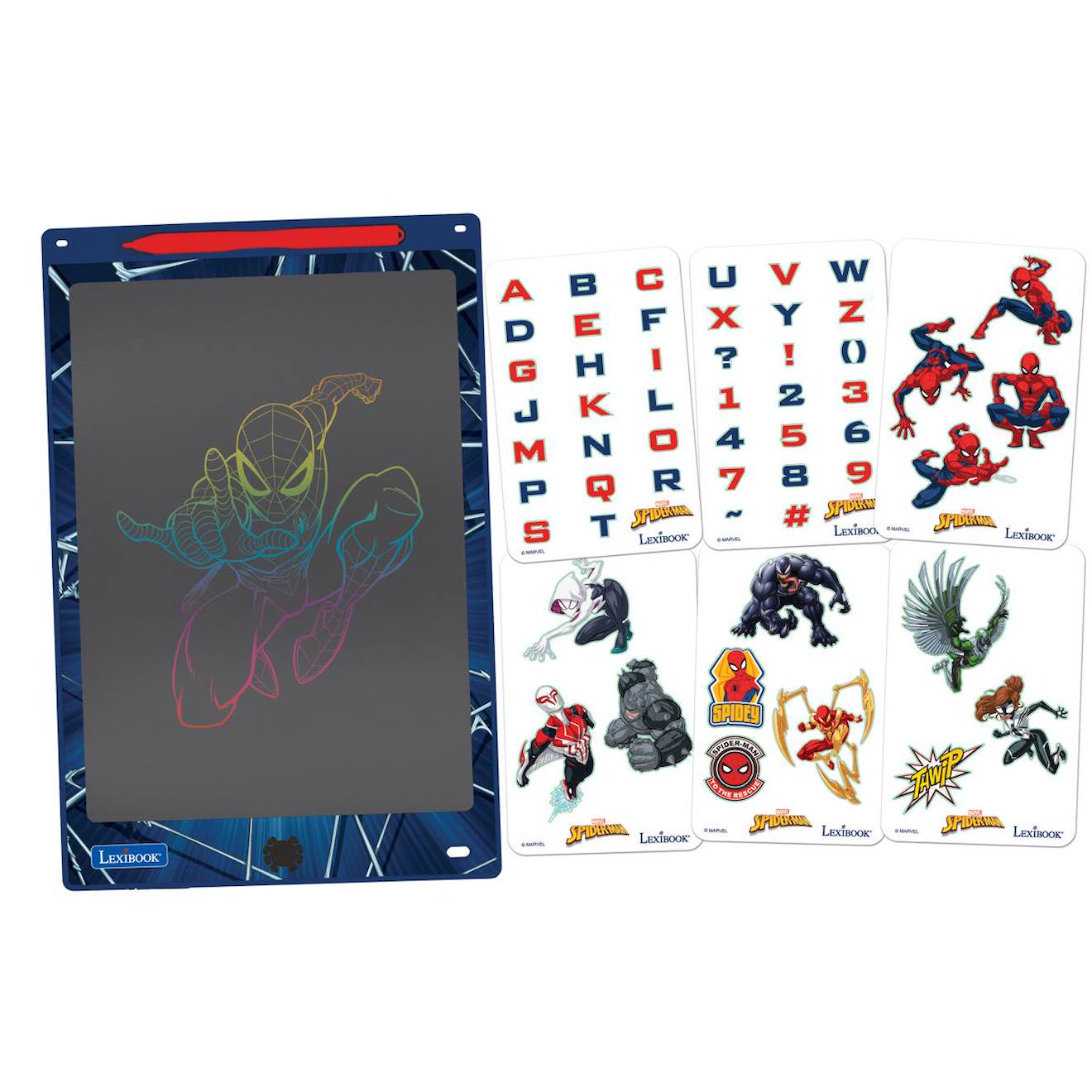 Tablette à dessins électronique multicolore Spider-Man bleu