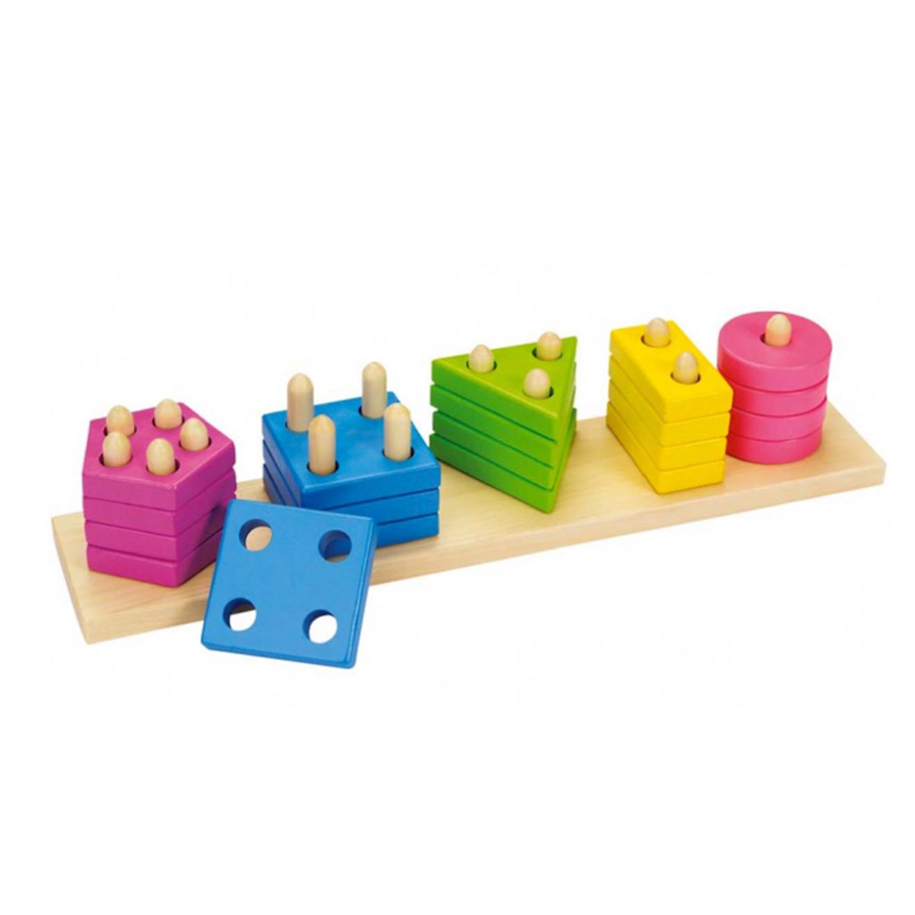 Tablette à ranger formes et couleurs 20 pièces multicolore