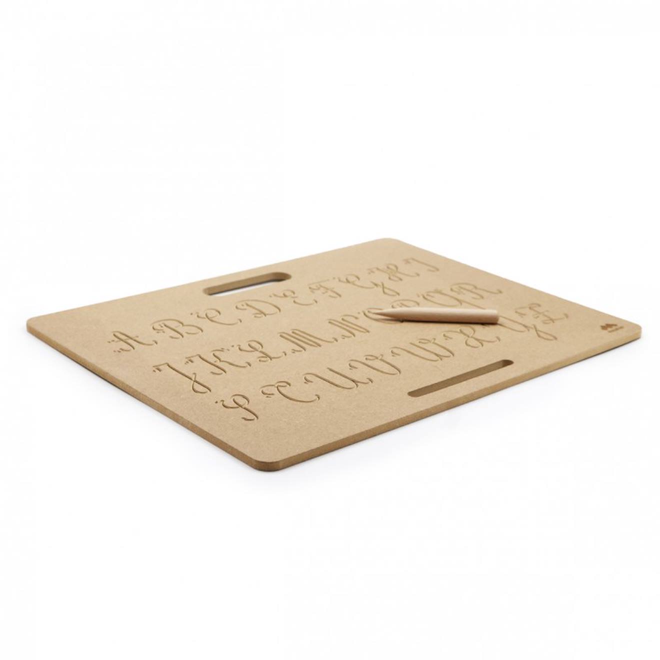Tablette écriture majuscules cursives montessori marron