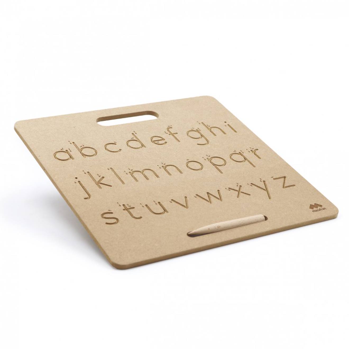 Tablette écriture minuscules scripts montessori marron
