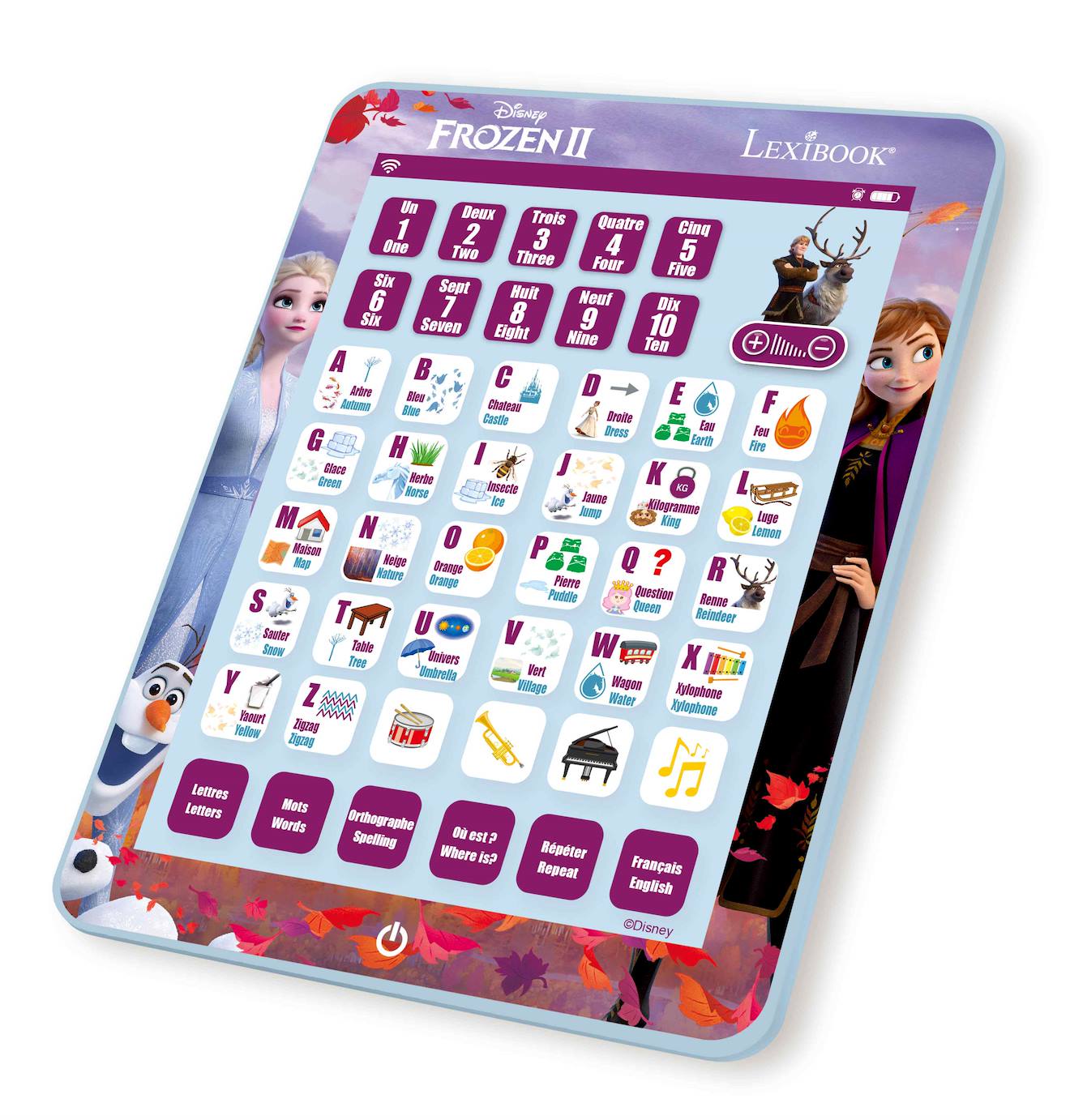 Tablette éducative bilingue La Reine des Neiges en français et en anglais multicolore