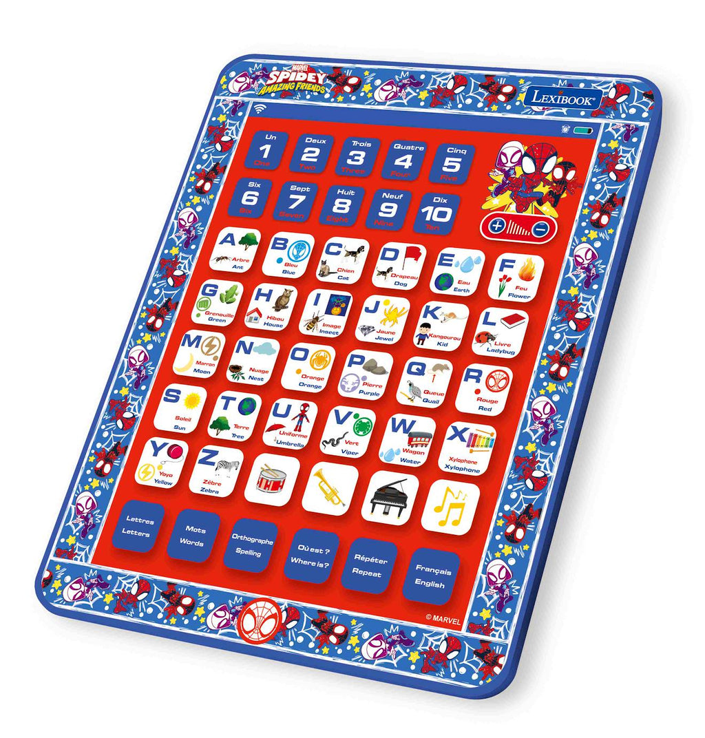 Tablette éducative bilingue spidey en français et en anglais multicolore