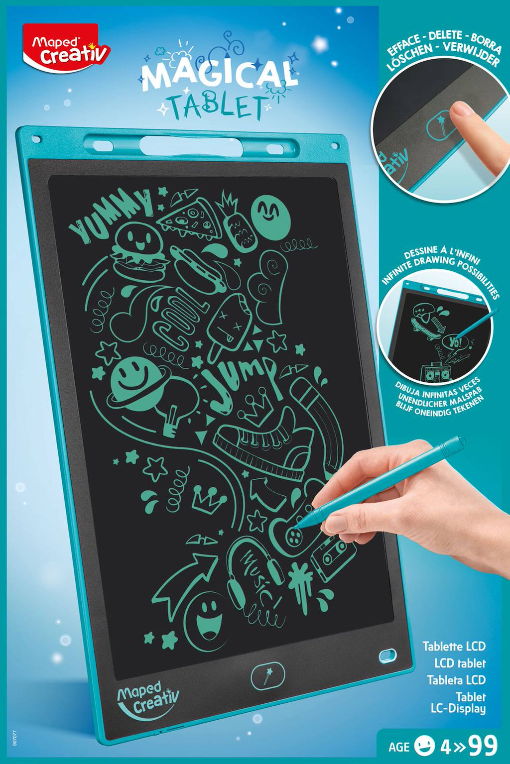 Tablette magique LCD stylet grand écran multicolore