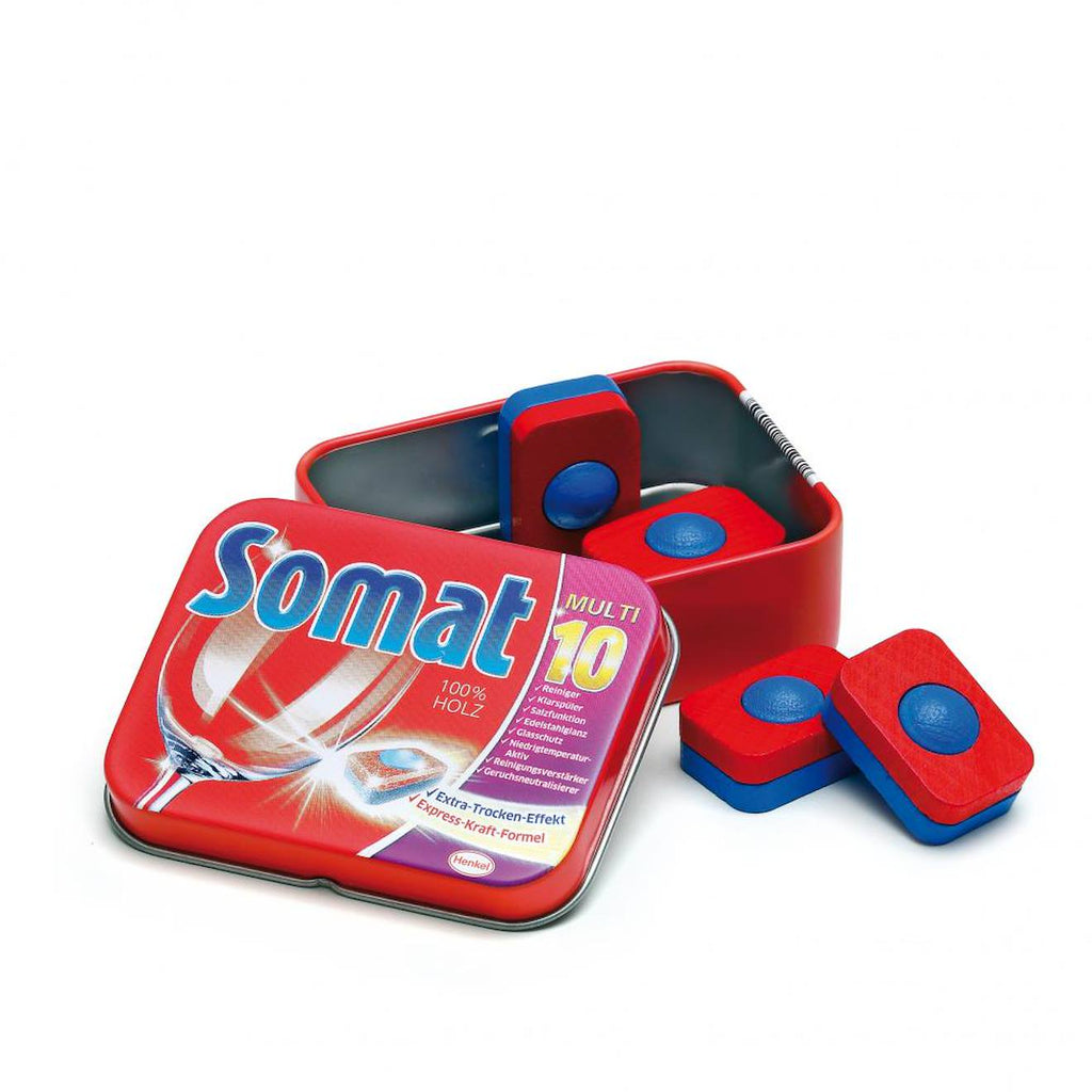 Tablettes lave-vaiselle en bois somat rouge