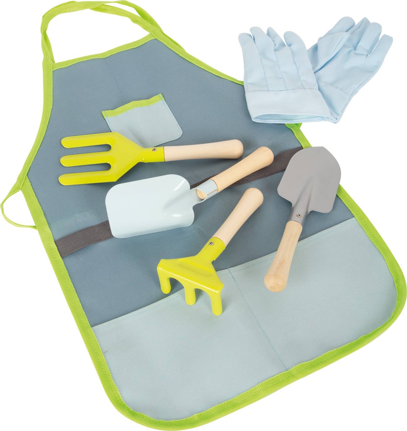 Tablier avec outils de jardin beige