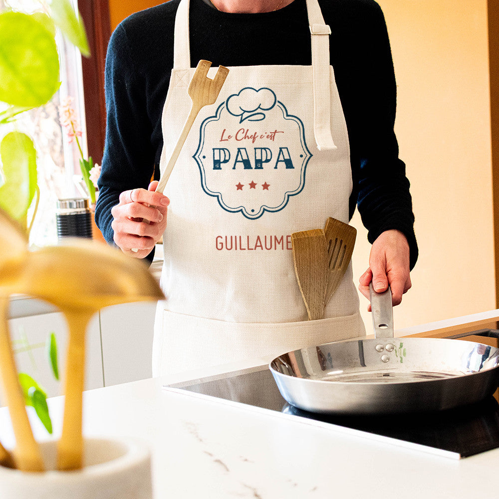 Tablier Chef Papa à Personnaliser - Tablier à Personnaliser