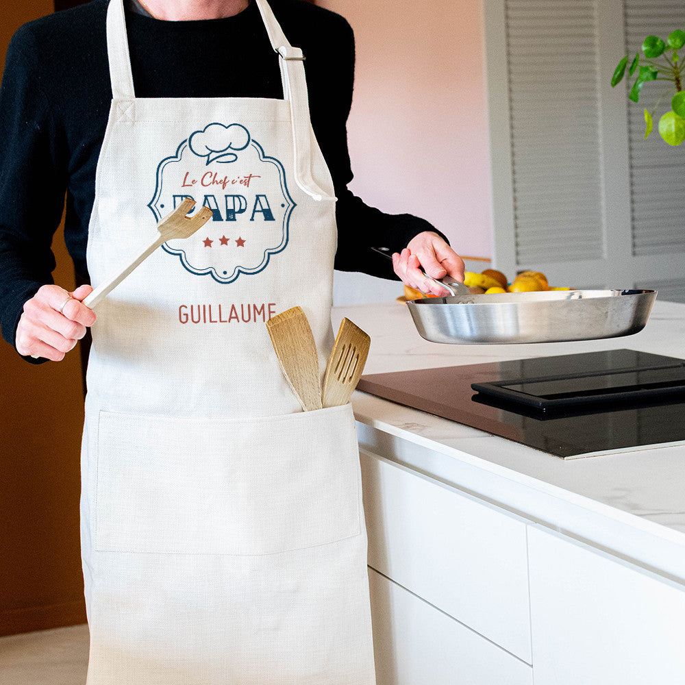 Tablier Chef Papa à Personnaliser - Tablier à Personnaliser