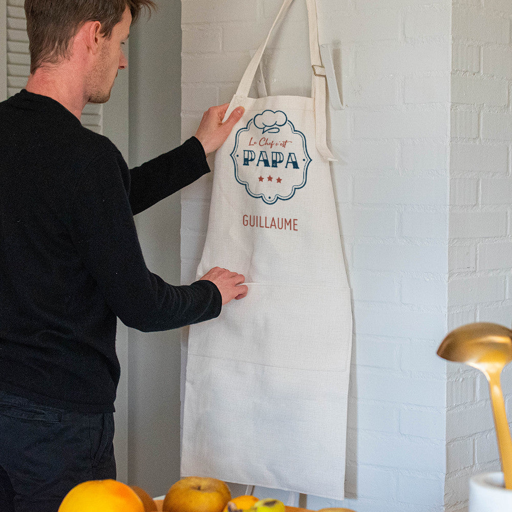 Tablier Chef Papa à Personnaliser - Tablier à Personnaliser