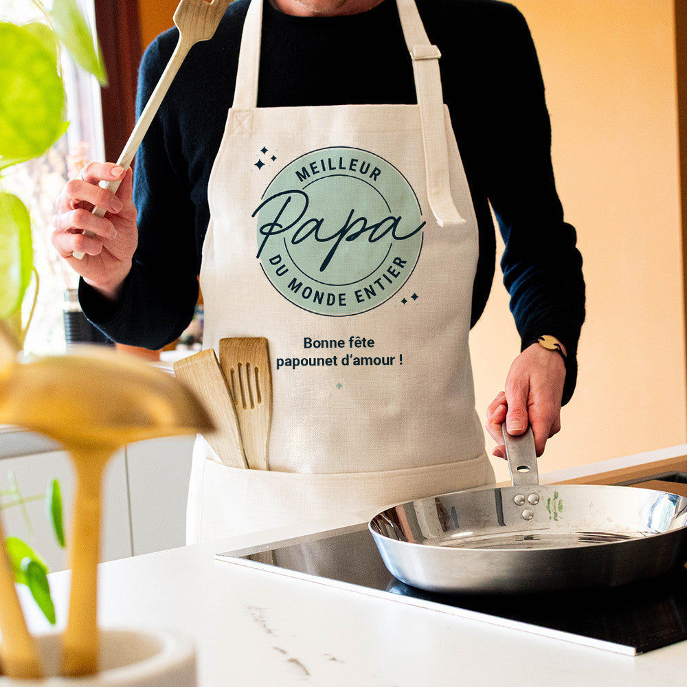Tablier Meilleur Papa à Personnaliser - Tablier à Personnaliser