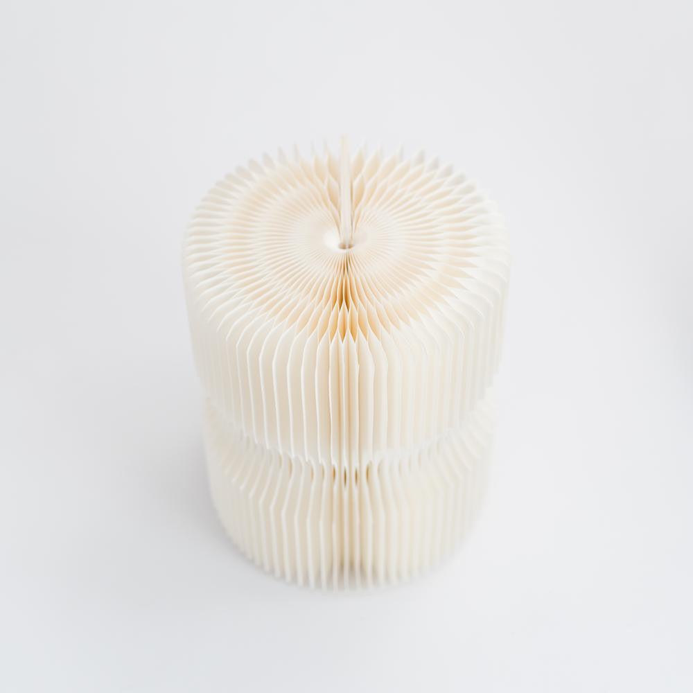 Tabouret Réversible en Kraft Pliable 38 cm Blanc - Poufs et Tabourets Originaux