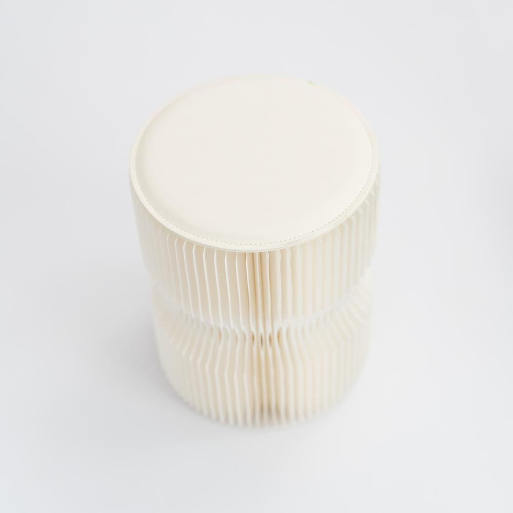 Tabouret Réversible en Kraft Pliable 38 cm Blanc - Poufs et Tabourets Originaux