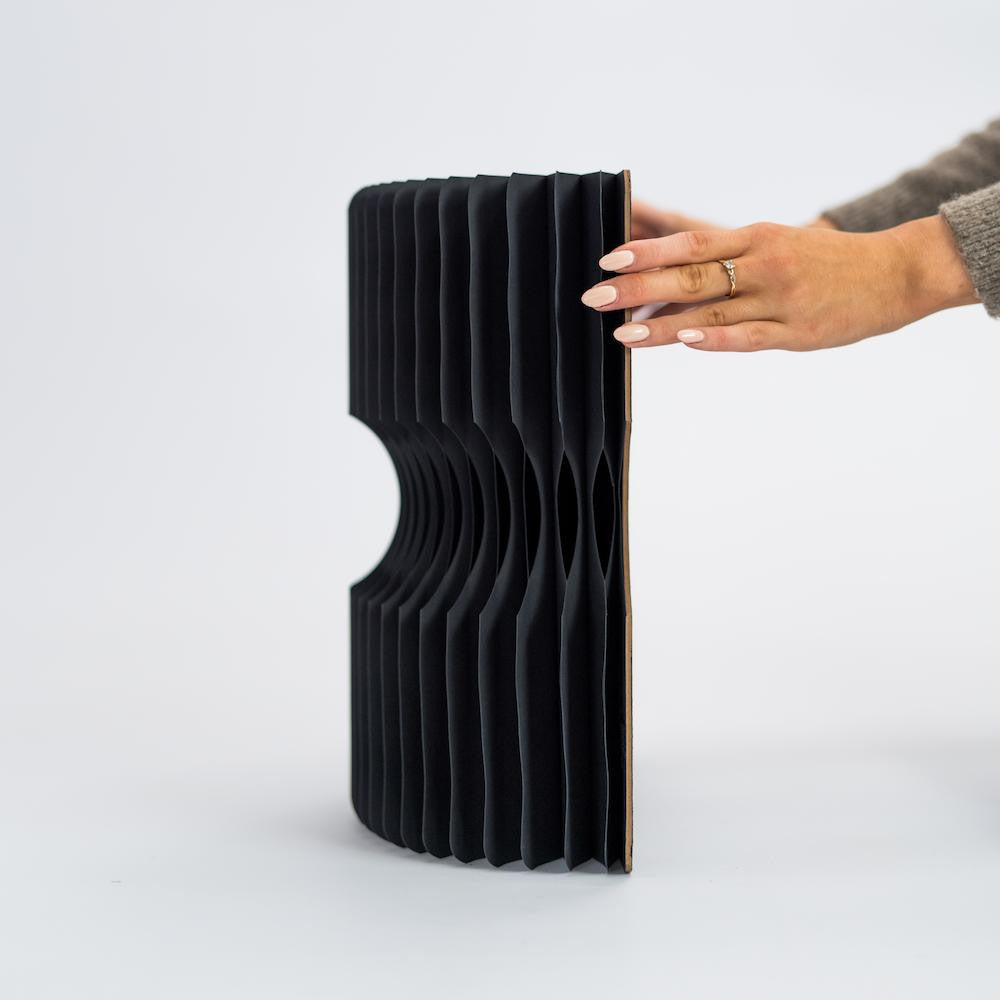 Tabouret Réversible en Kraft Pliable 38 cm Noir - Poufs et Tabourets Originaux
