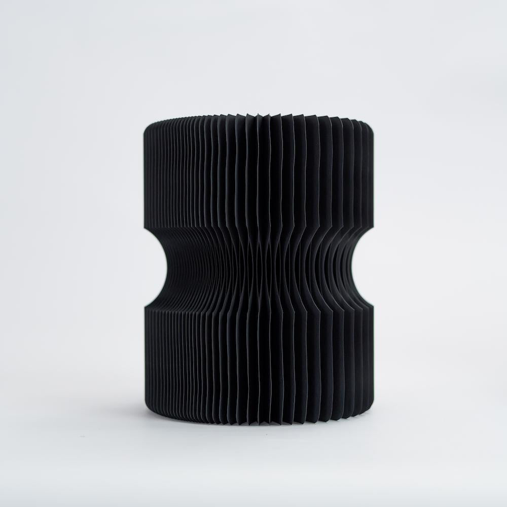 Tabouret Réversible en Kraft Pliable 38 cm Noir - Poufs et Tabourets Originaux