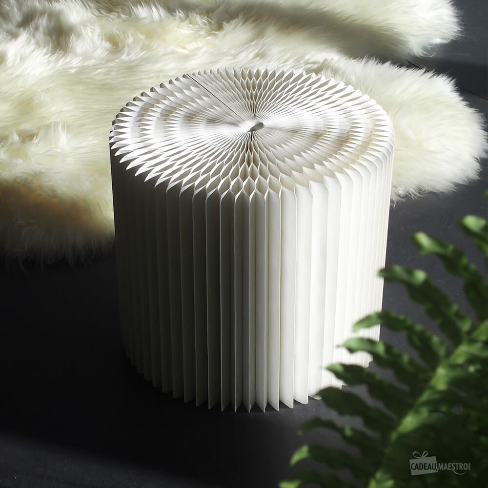 Tabouret en Kraft Pliable 28 cm Blanc - Poufs et Tabourets Originaux