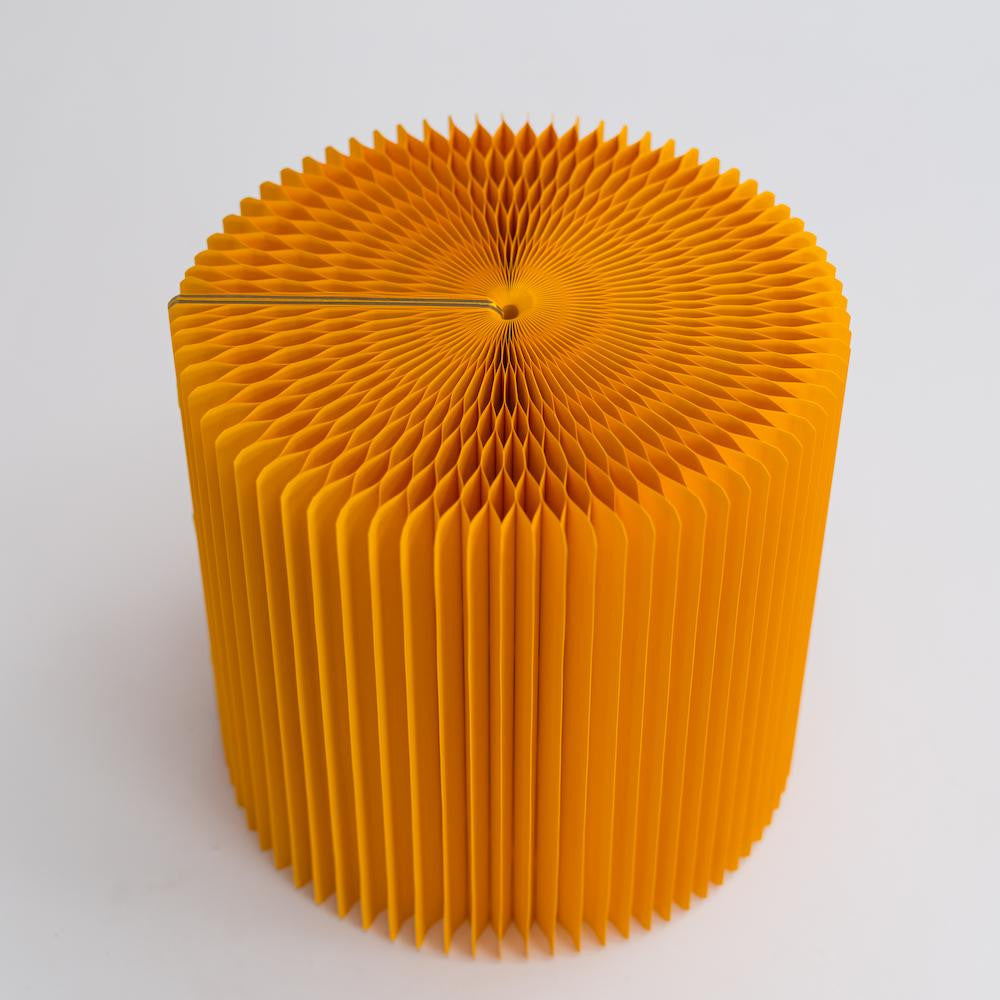 Tabouret en Kraft Pliable 28 cm Jaune - Poufs et Tabourets Originaux