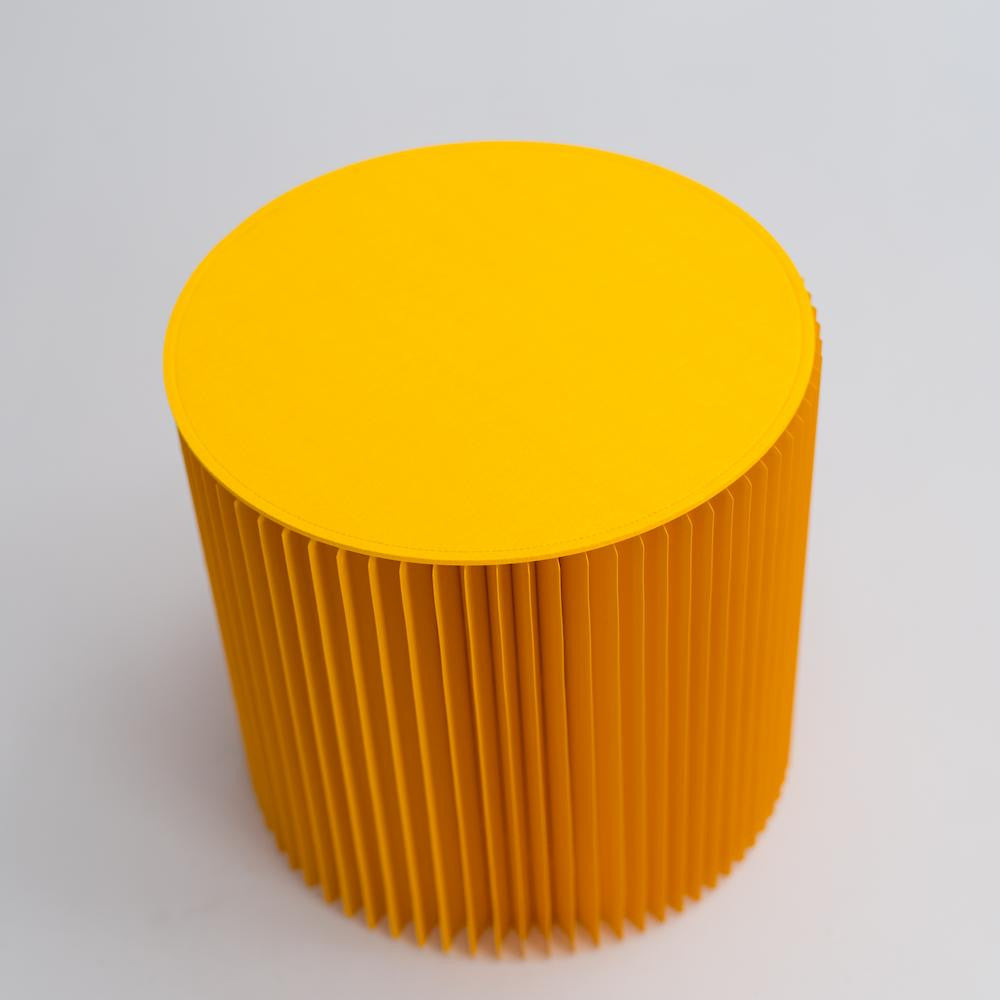 Tabouret en Kraft Pliable 28 cm Jaune - Poufs et Tabourets Originaux