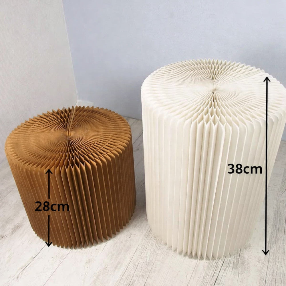 Tabouret en Kraft Pliable 28 cm Noir - Poufs et Tabourets Originaux