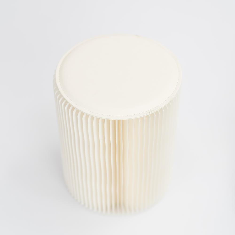 Tabouret en Kraft Pliable 38 cm Blanc - Poufs et Tabourets Originaux