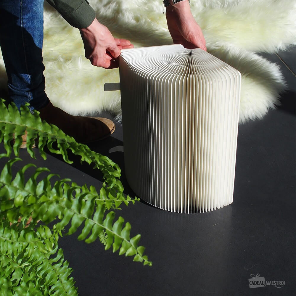 Tabouret en Kraft Pliable 38 cm Blanc - Poufs et Tabourets Originaux