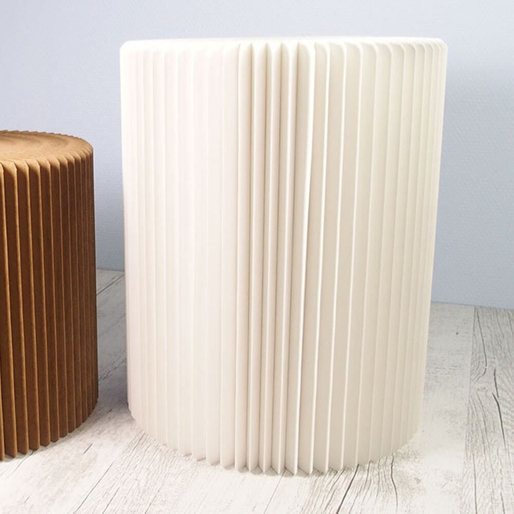 Tabouret en Kraft Pliable 38 cm Blanc - Poufs et Tabourets Originaux