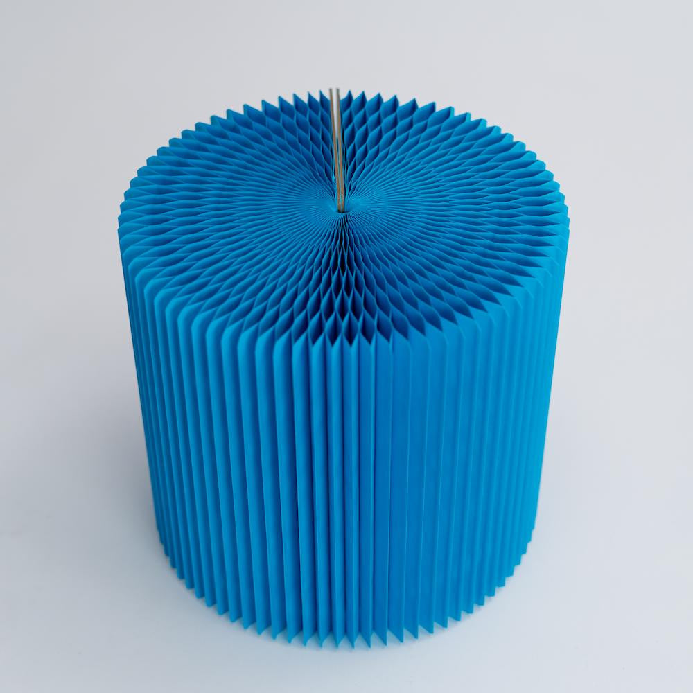 Tabouret en Kraft Pliable 28 cm Bleu - Poufs et Tabourets Originaux