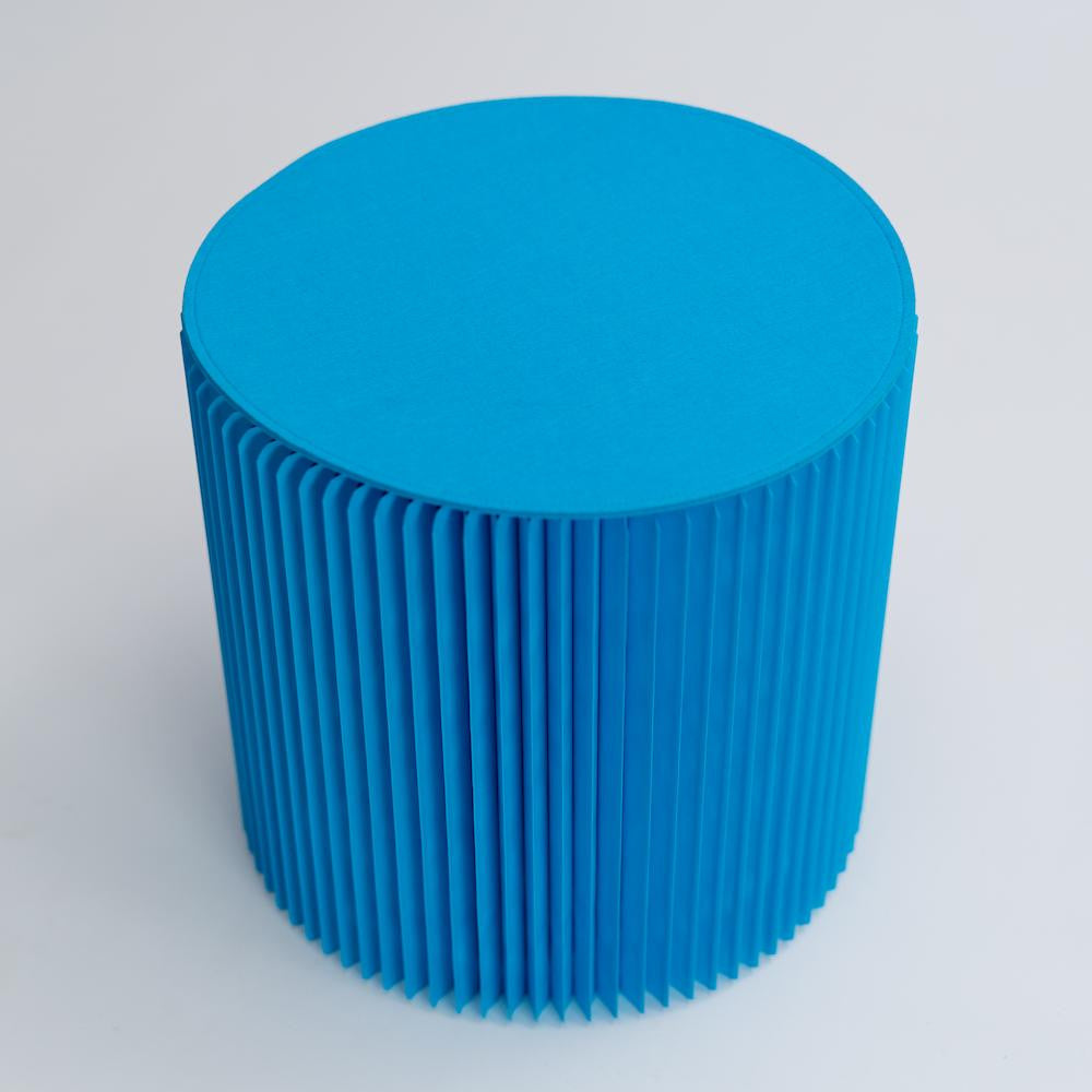 Tabouret en Kraft Pliable 28 cm Bleu - Poufs et Tabourets Originaux