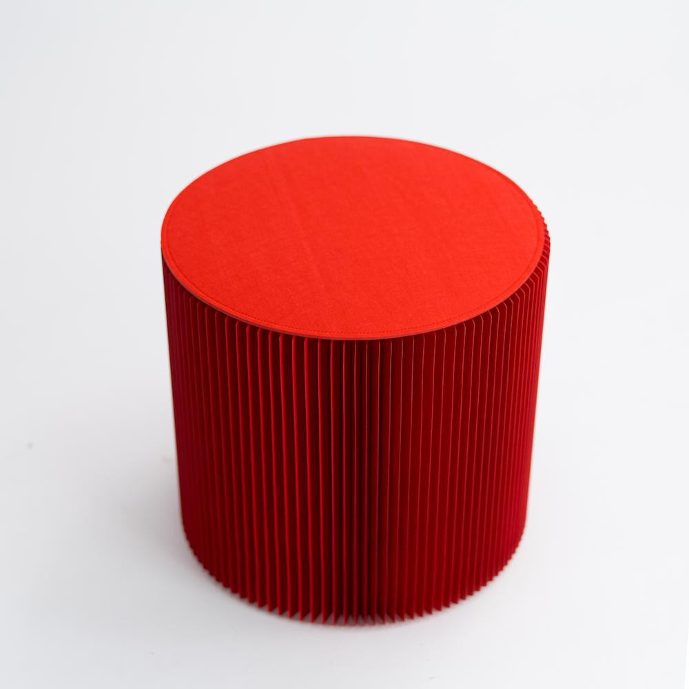 Tabouret en Kraft Pliable 28 cm Rouge - Poufs et Tabourets Originaux
