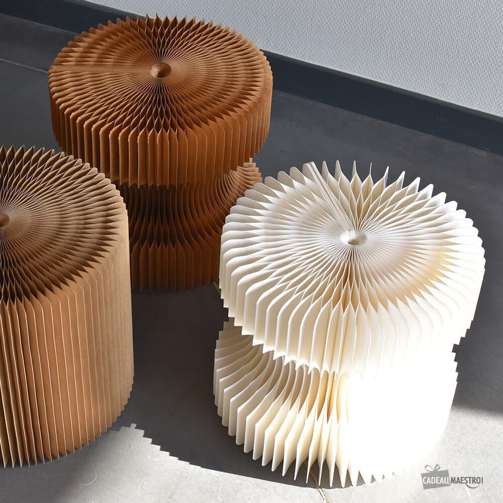 Tabouret Réversible en Kraft Pliable 28 cm - Poufs et Tabourets Originaux