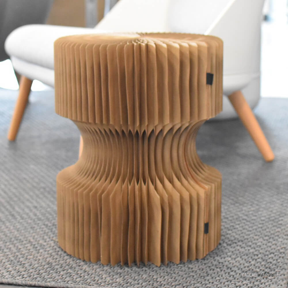 Tabouret Réversible en Kraft Pliable 38 cm - Poufs et Tabourets Originaux