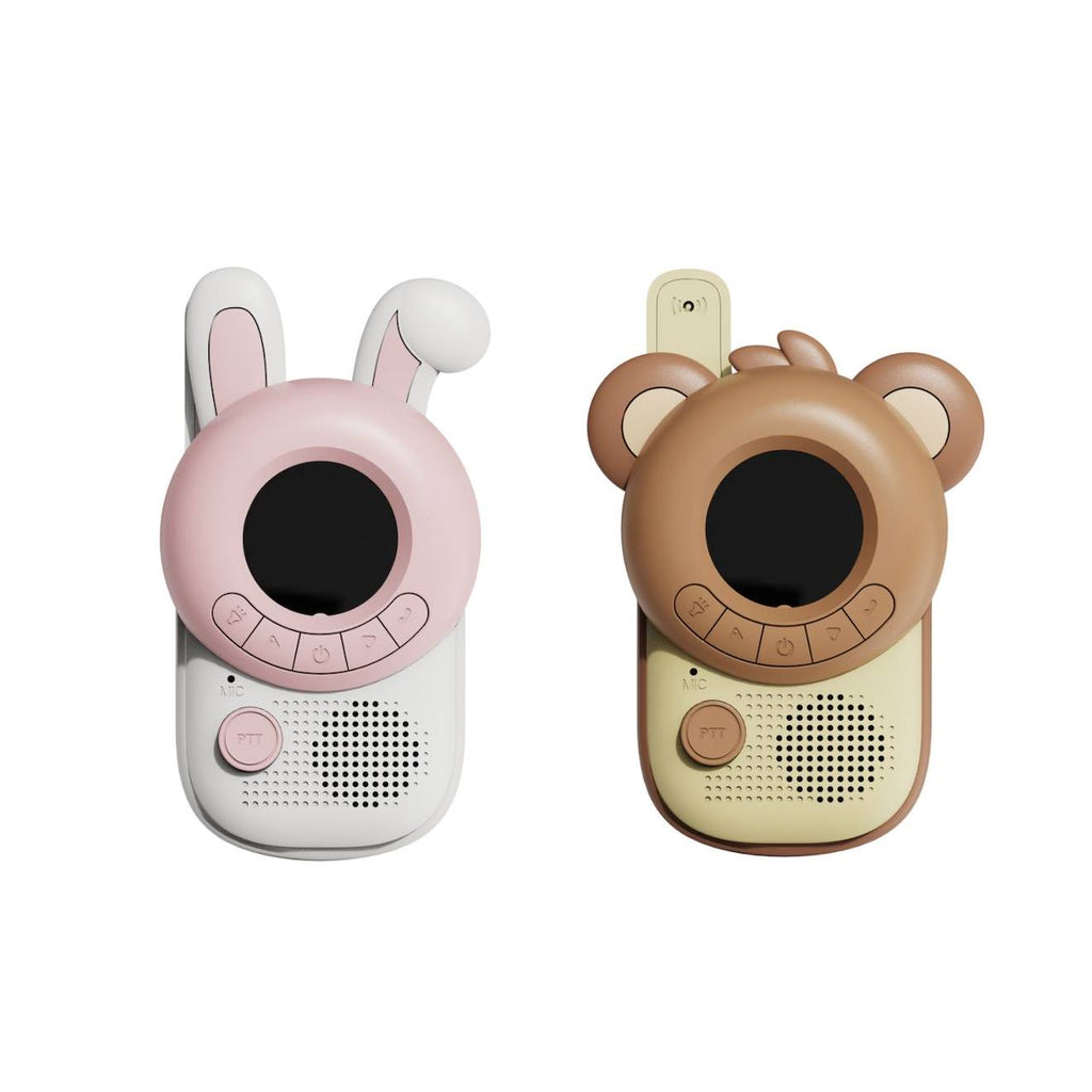 Talkie-walkie lapin x ours blanc, rose, orange