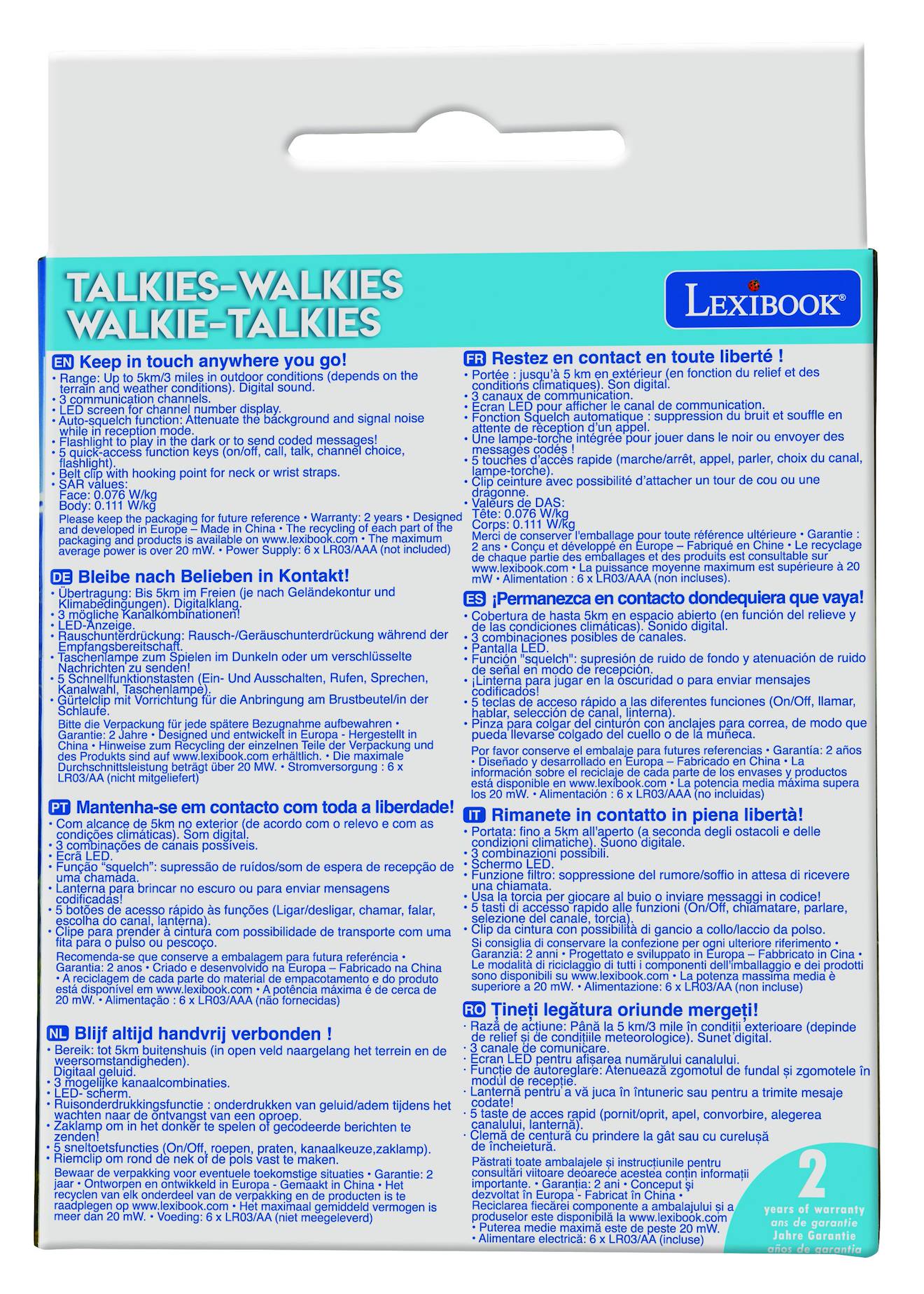 Talkie-walkies digitaux portée 5km multicolore