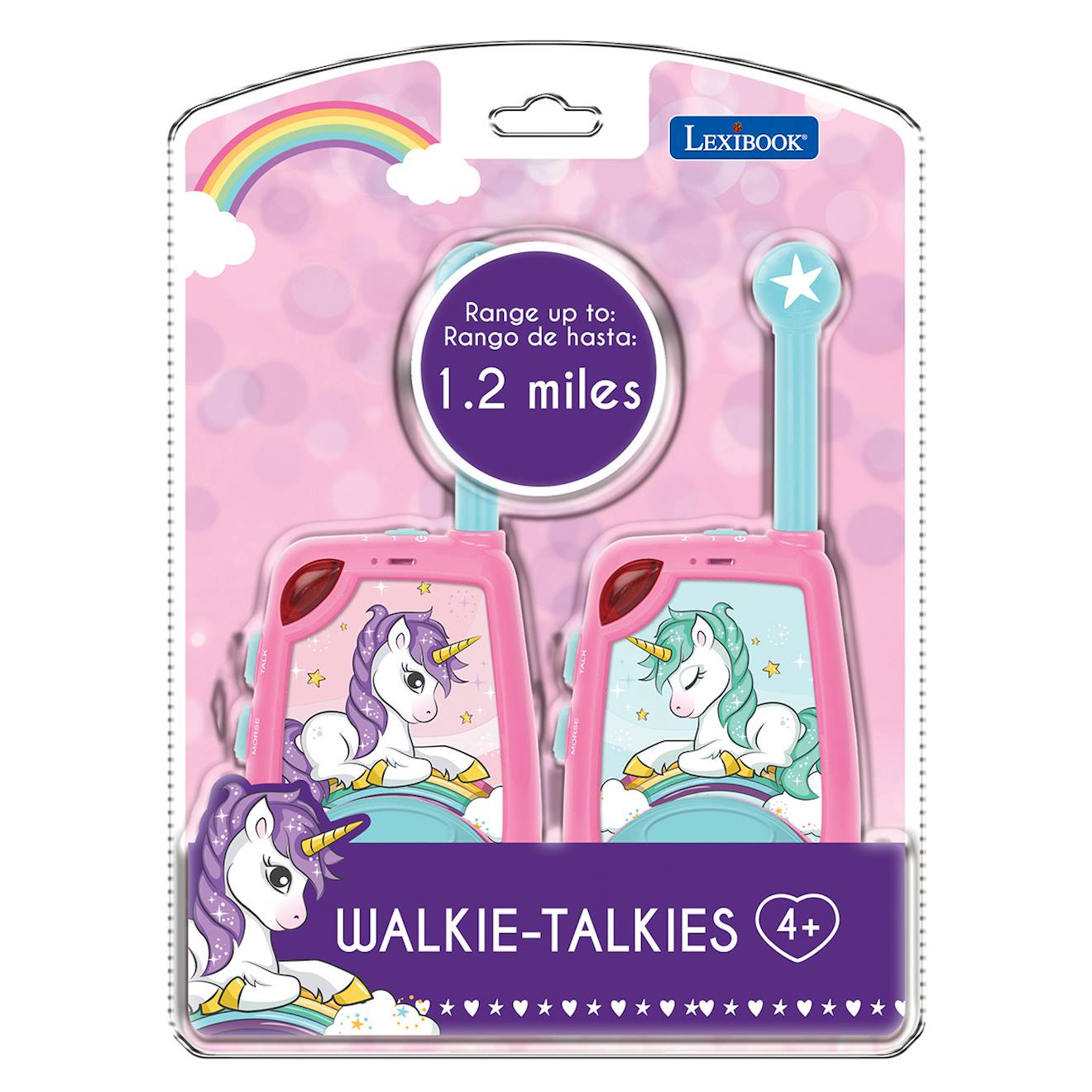 Talkie-walkies licorne portée 2km fonction morse multicolore