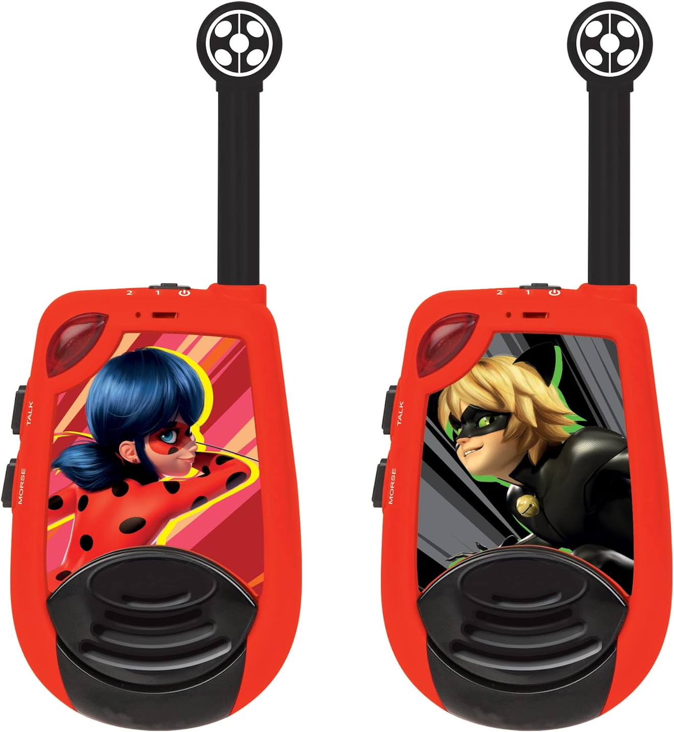 Talkie-walkies miraculous portée 2km lumineux, clip ceinture, à piles multicolore