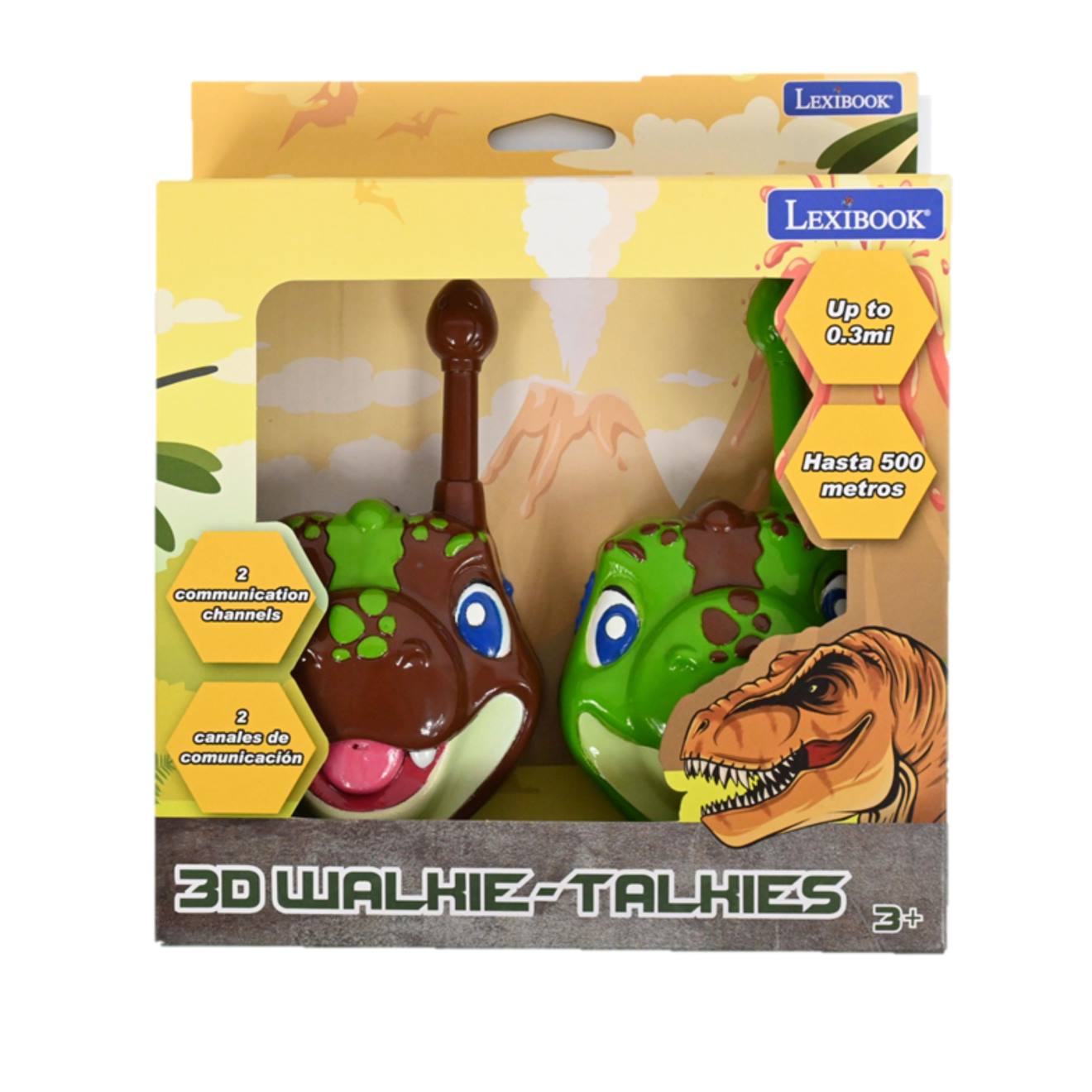 Talkies-walkies dinosaures 3D multicolore