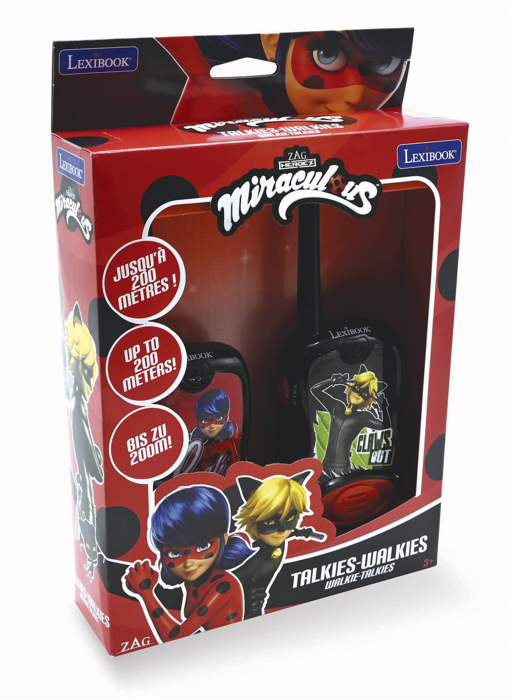 Talkies-walkies miraculous portée 200m multicolore