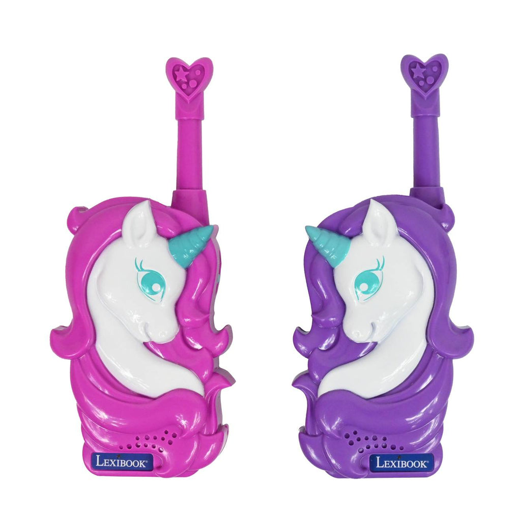 Talkies-walkies portée 500m licornes 3D, 2 canaux de communication, clip ceinture multicolore