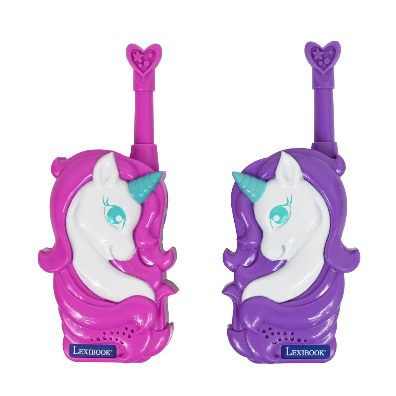 Talkies-walkies portée 500m licornes 3D, 2 canaux de communication, clip ceinture multicolore