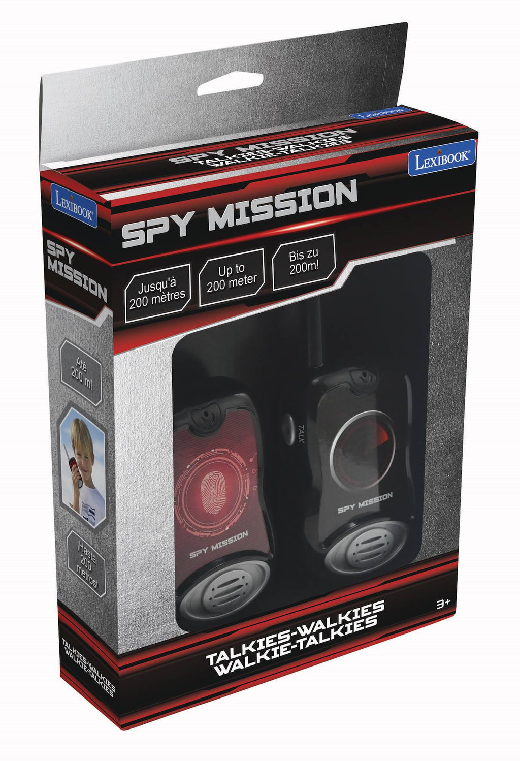 Talkies-walkies spy mission portée 200m multicolore