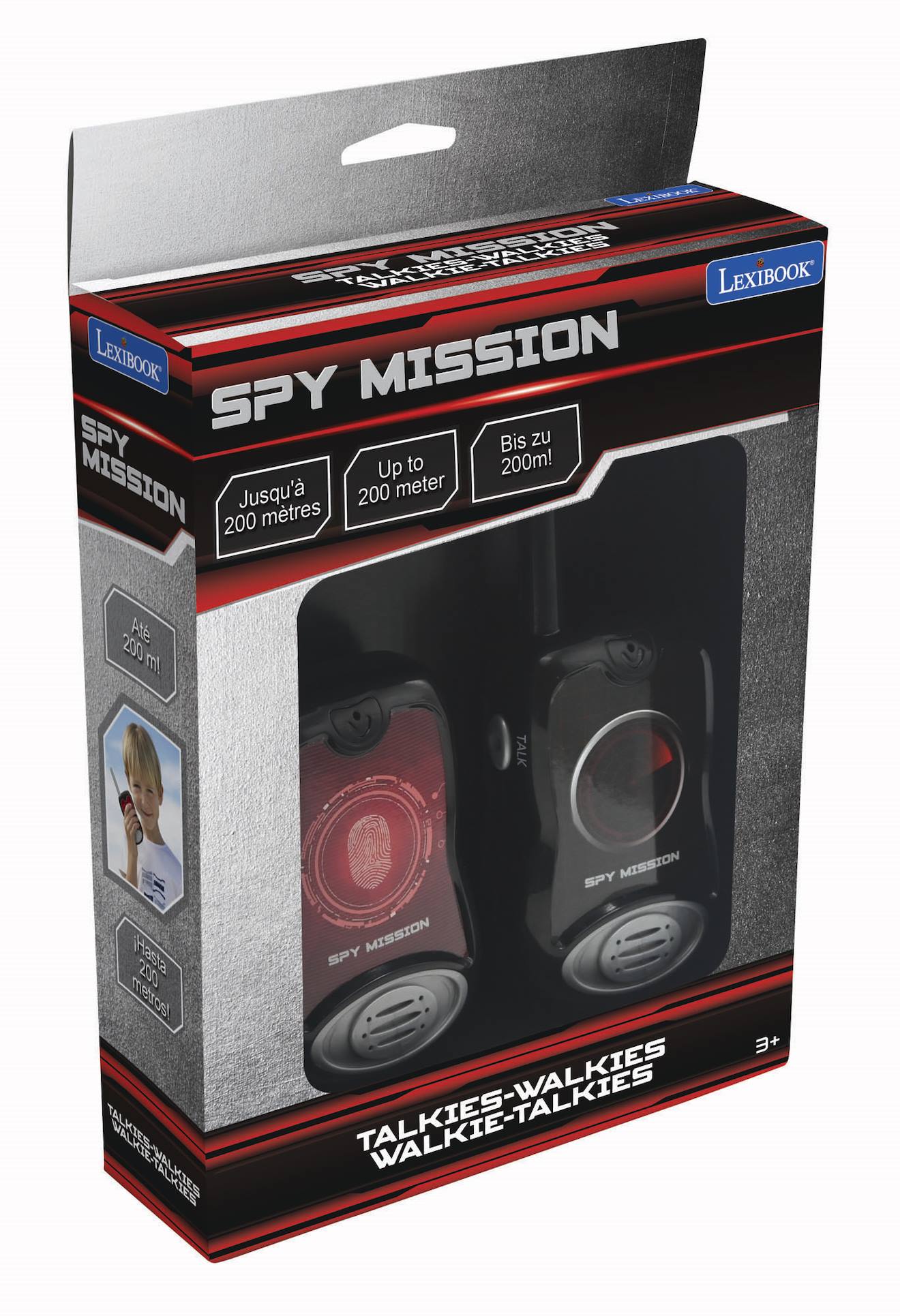 Talkies-walkies spy mission portée 200m multicolore