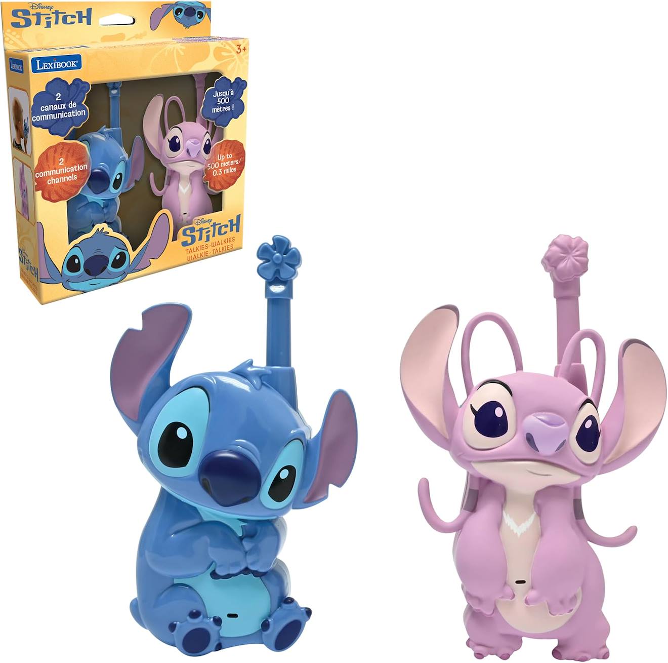 Talkies-walkies Stitch & angel 3D, portée 500m, 2 canaux communication multicolore