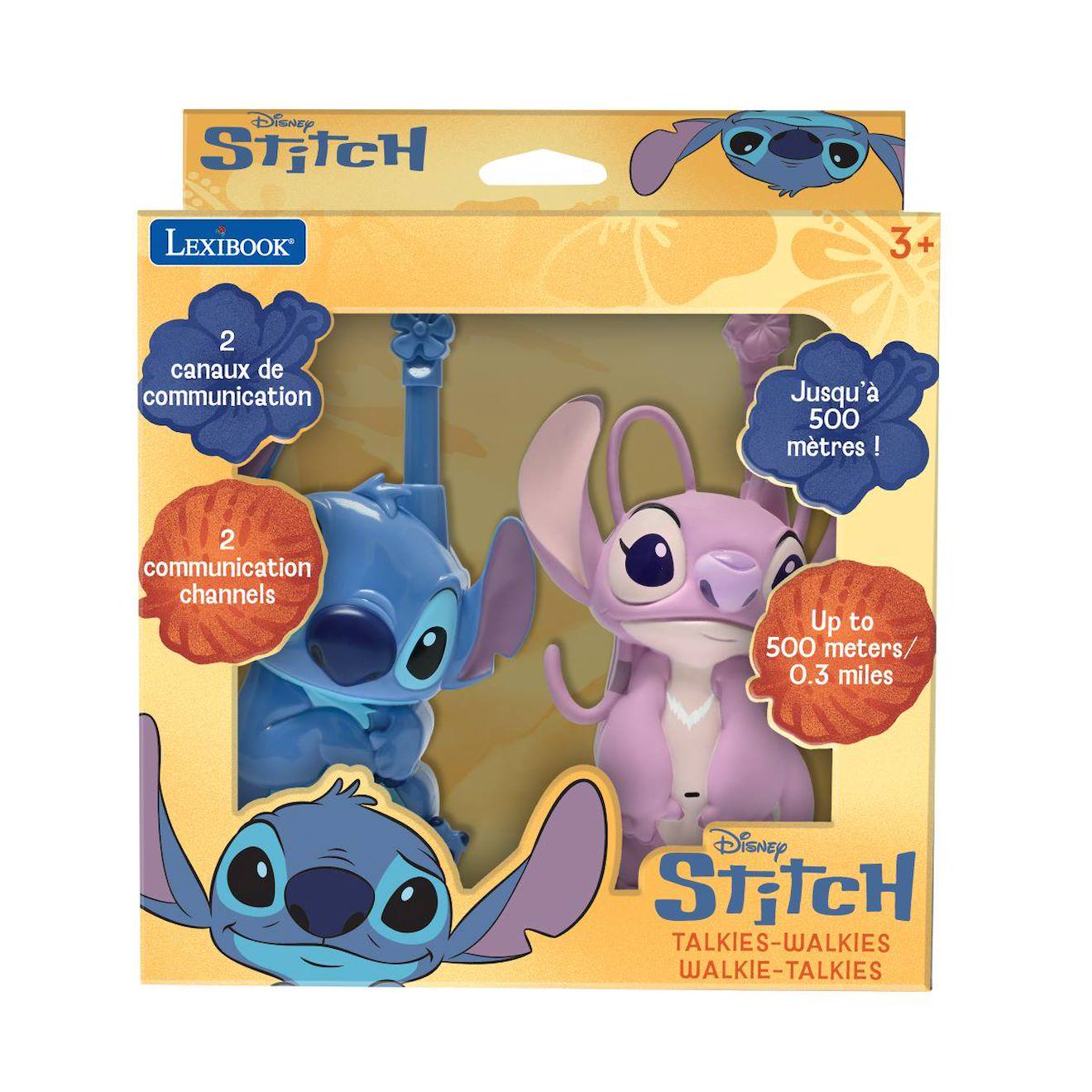 Talkies-walkies Stitch & angel 3D, portée 500m, 2 canaux communication multicolore