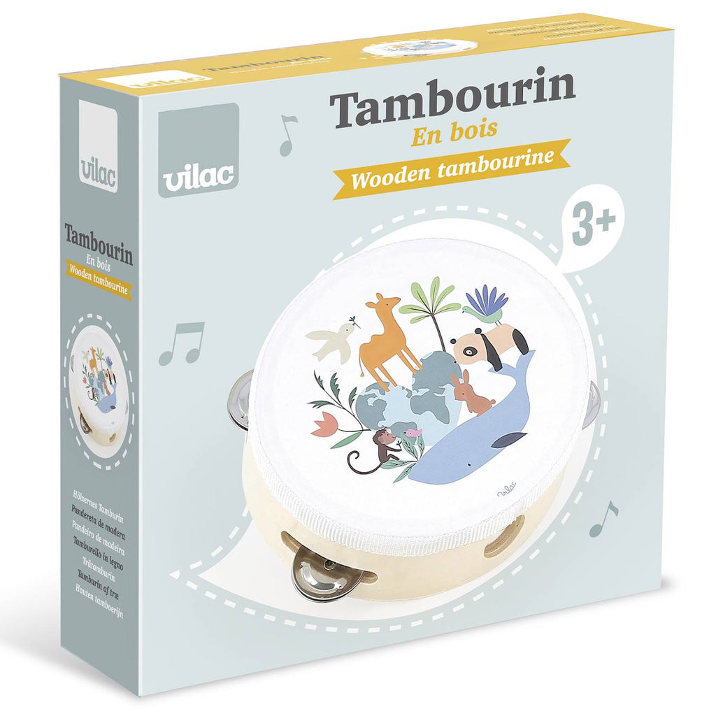 Tambourin animaux du monde sarah betz blanc