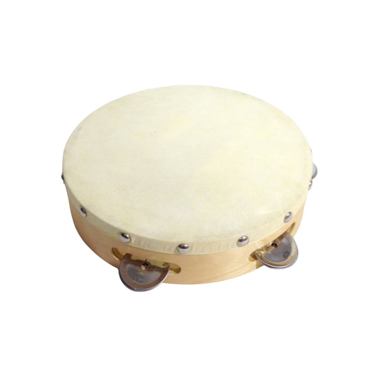 Tambourin avec 5 cymbalettes beige