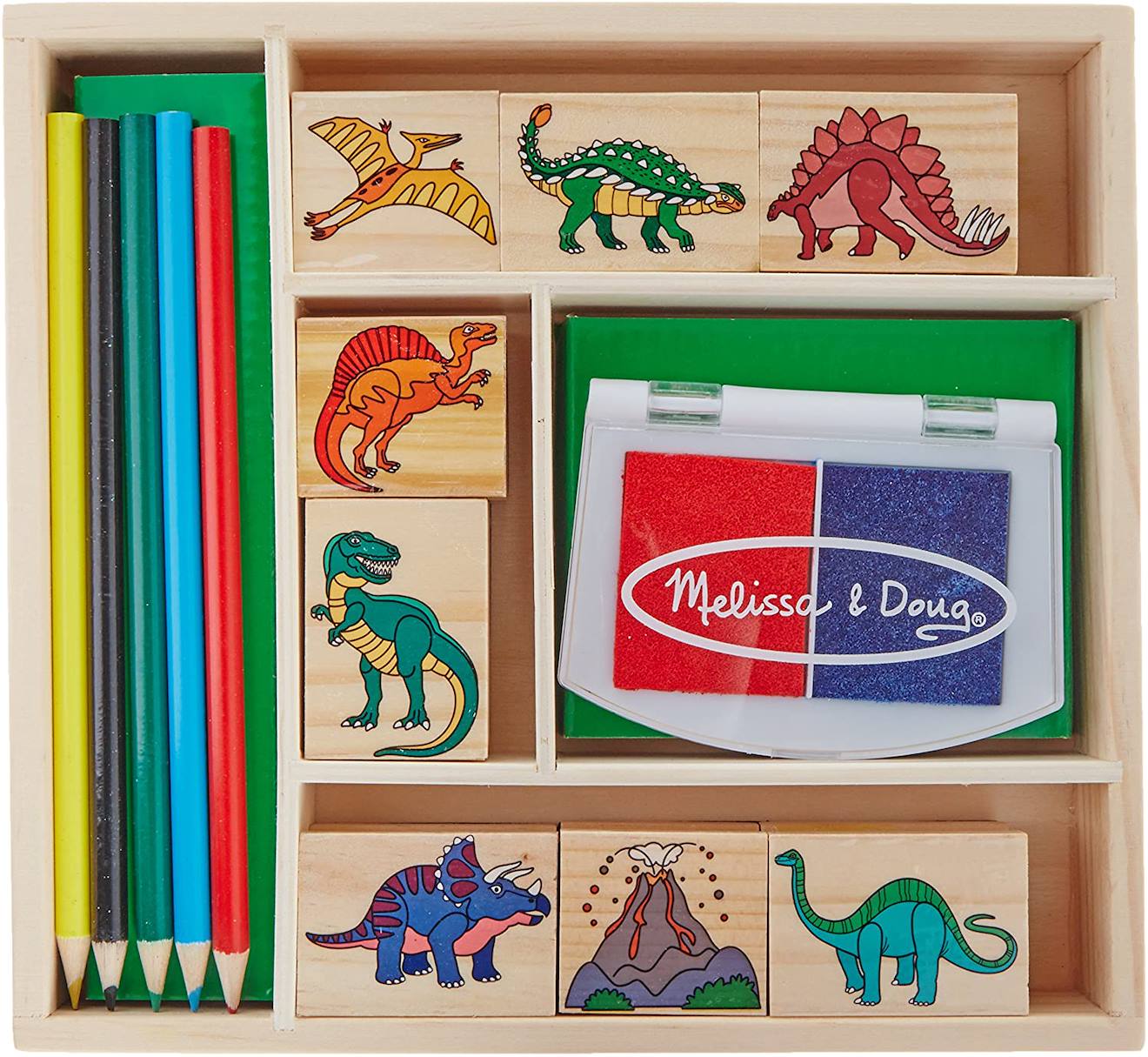 Tampons encreurs dinosaures vert
