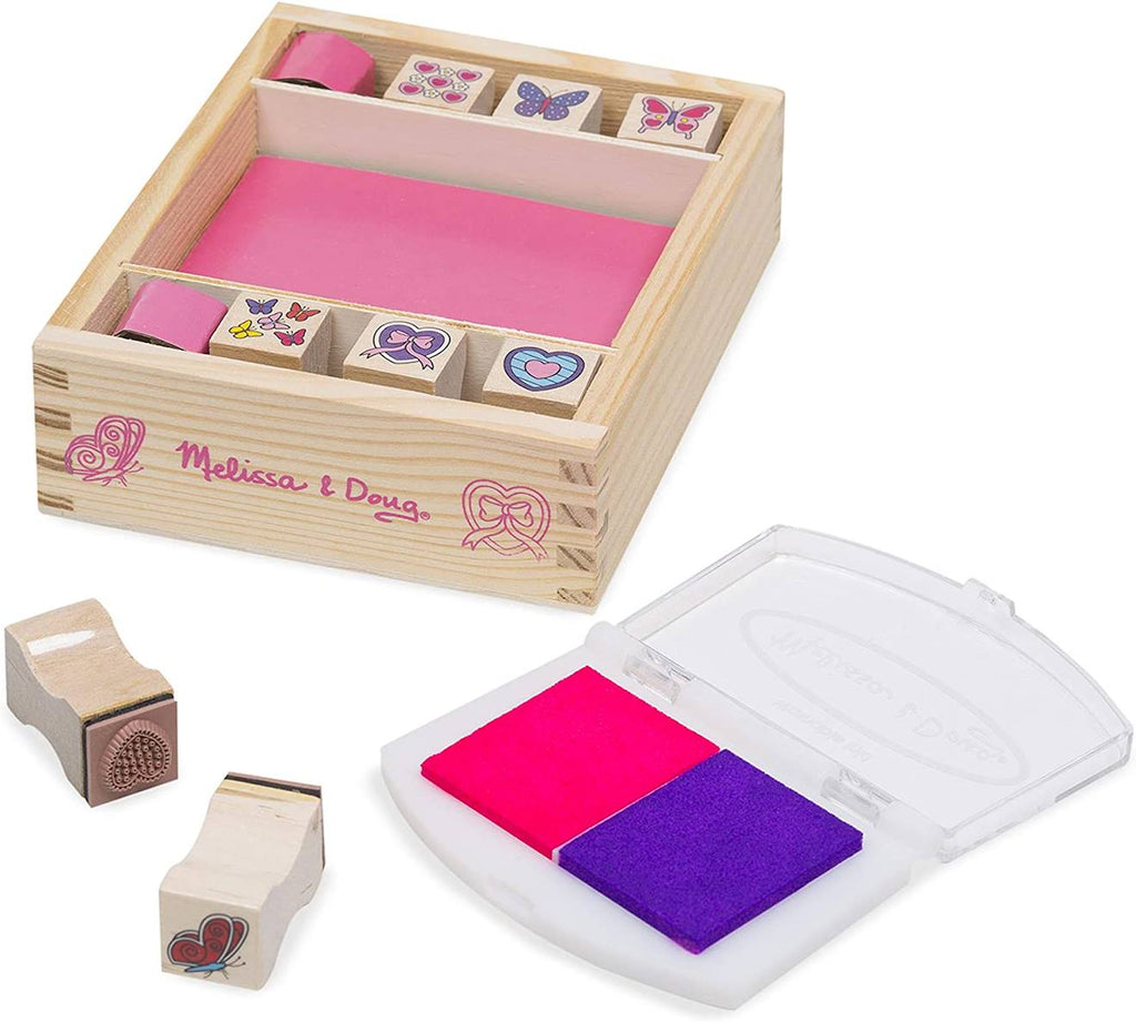 Tampons papillons et coeurs rose