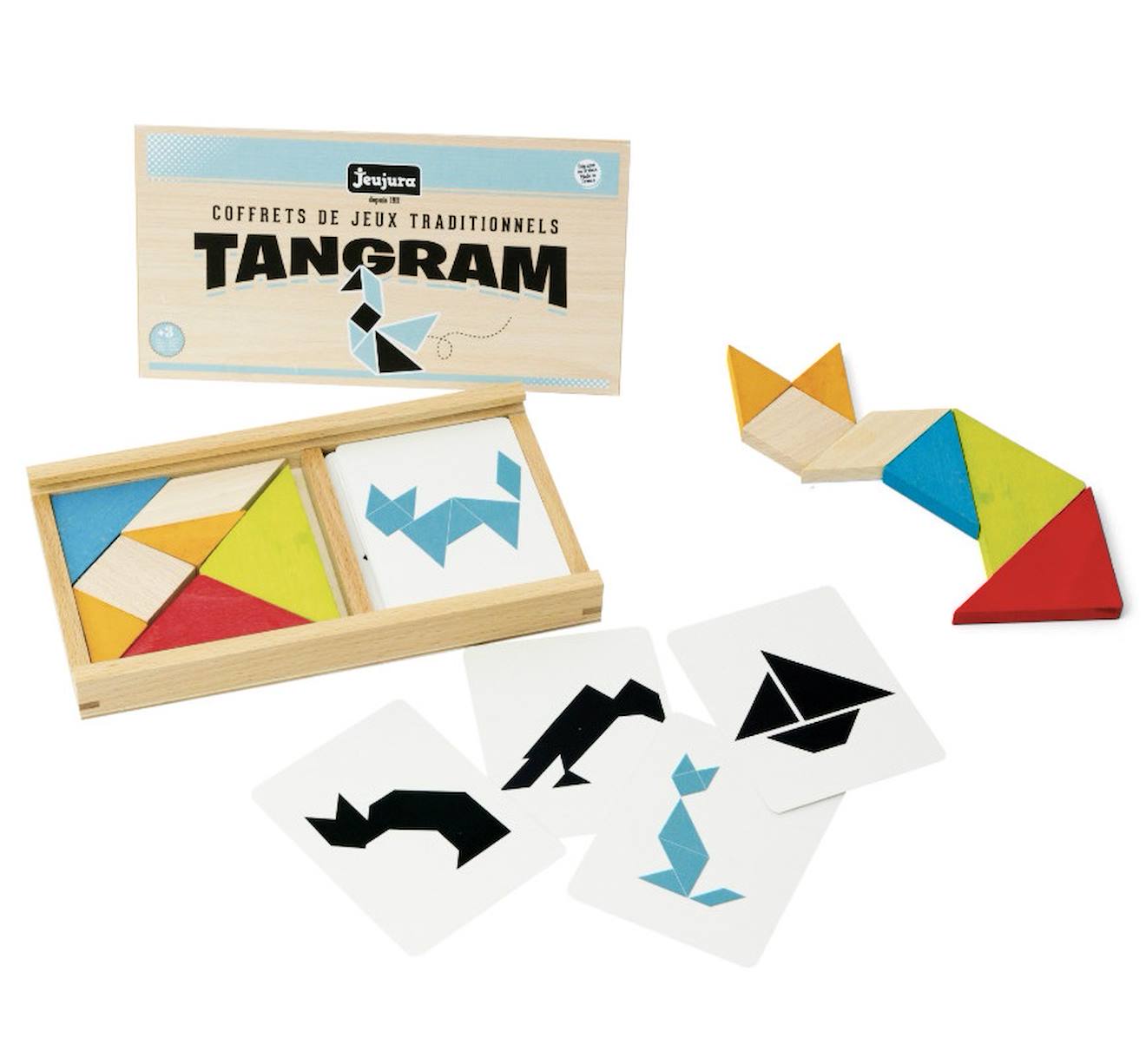 Tangram en bois beige