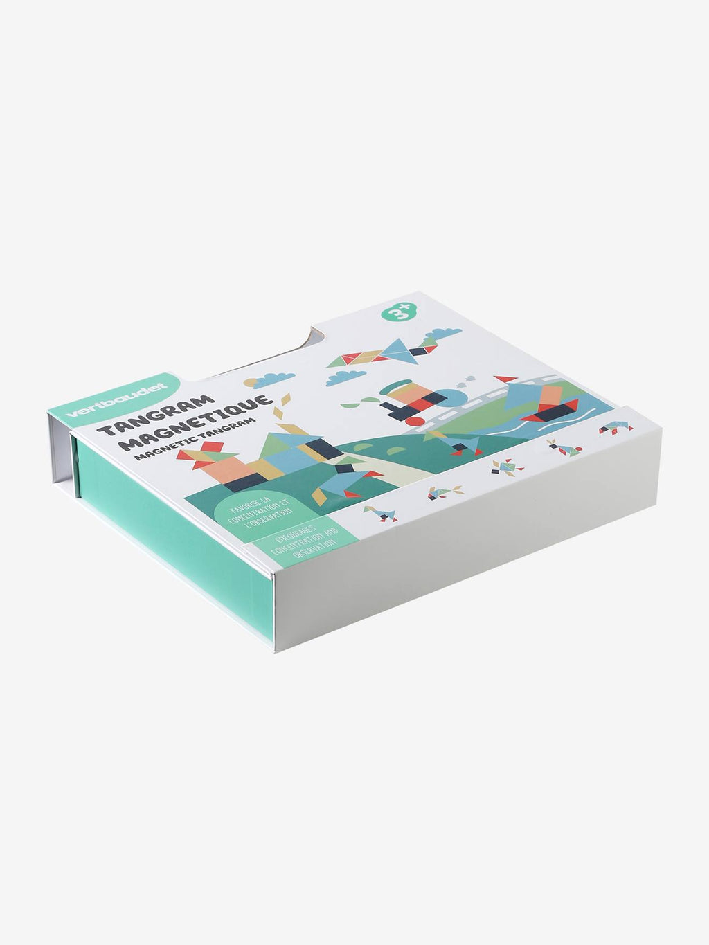 Tangram magnétique multicolore