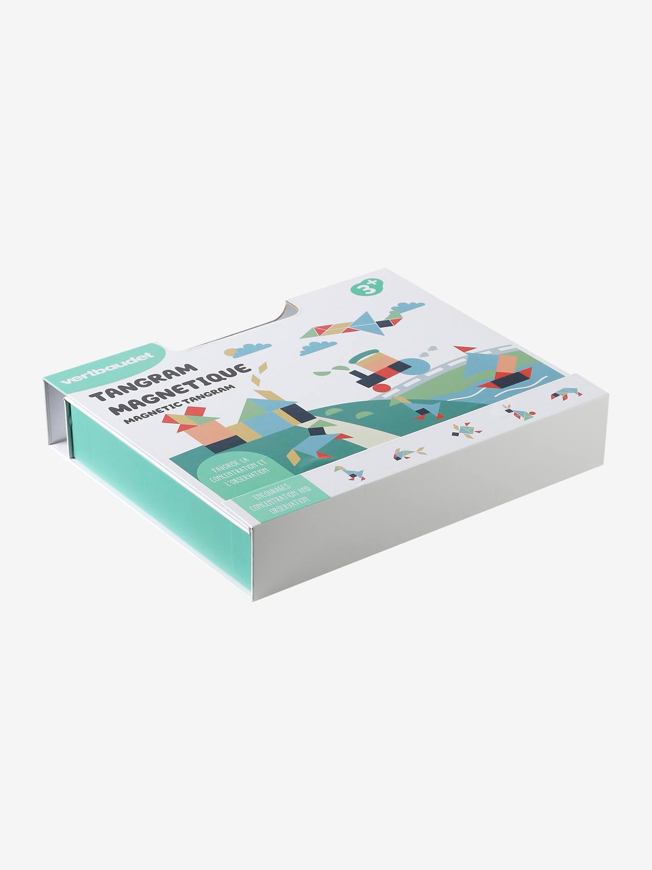 Tangram magnétique multicolore